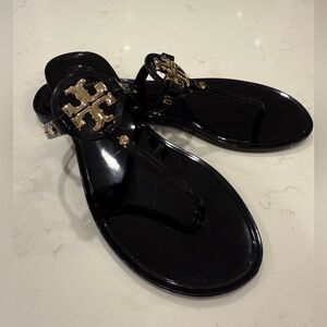 Tory Burch Black and Gold Sandals